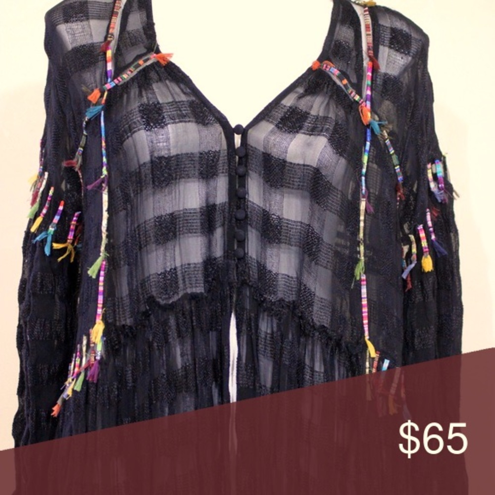 Adorable black long light jacket or coverup
